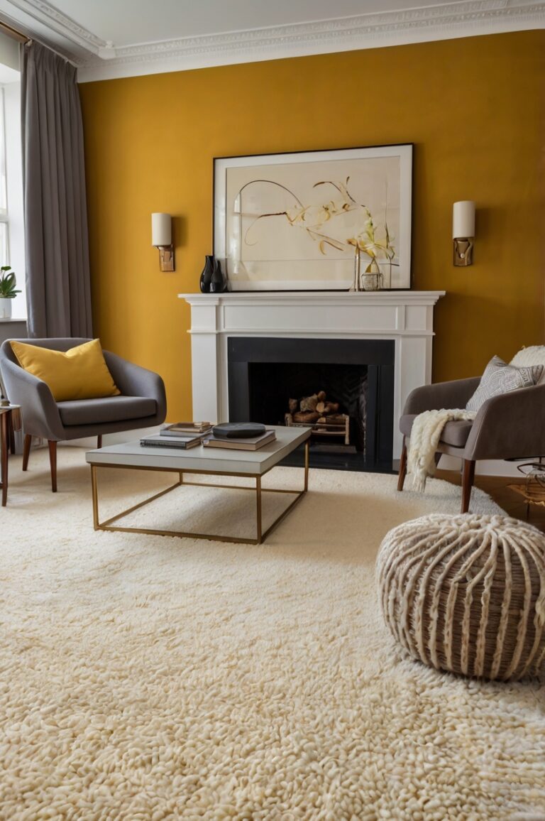 10+ Perfect Carpet Colors That Make Mustard Walls Look Awesome!
