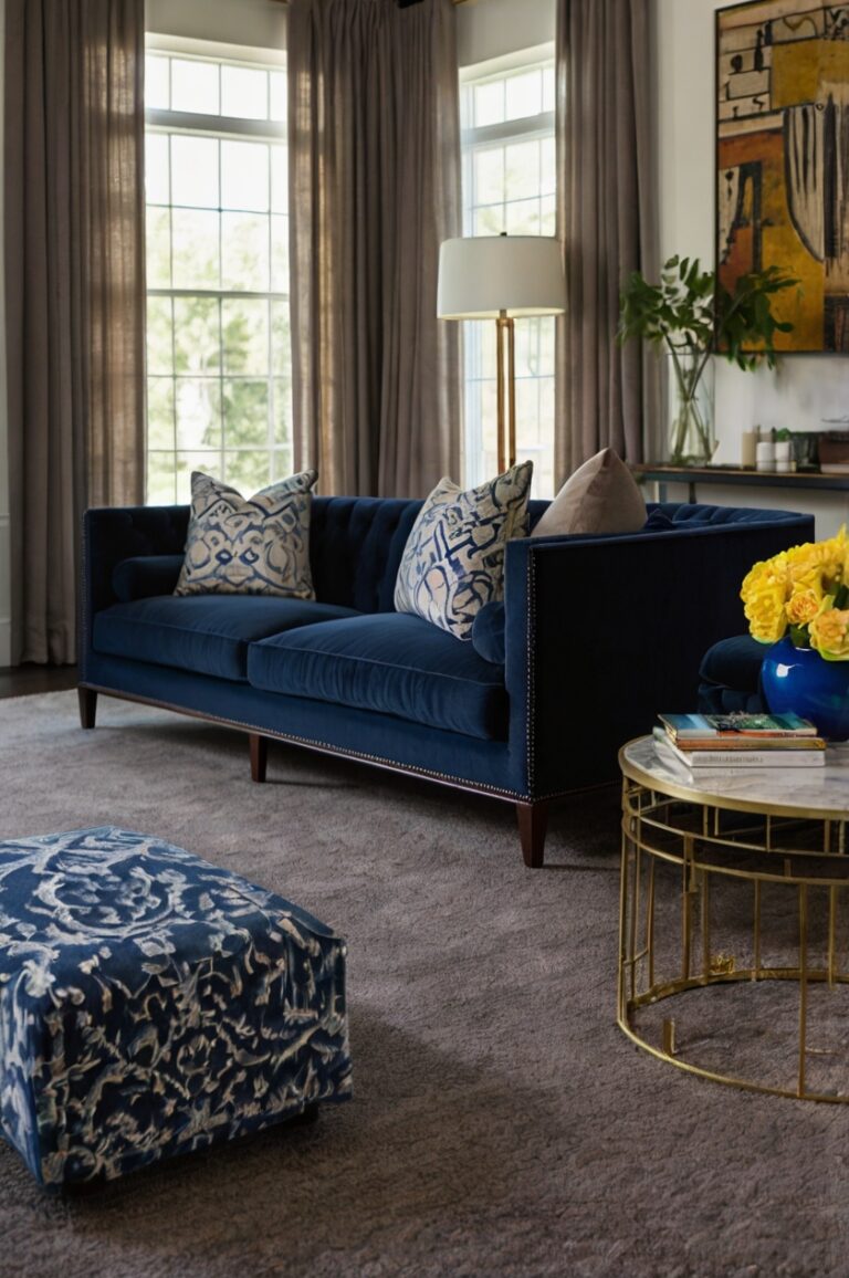 Navy Sofa Magic ✨🛋️  9+ Carpet Colors to Pair
