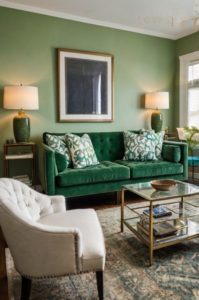 Green Couch Companions: 9+ Chair Colors to Create a Dreamy Living Room