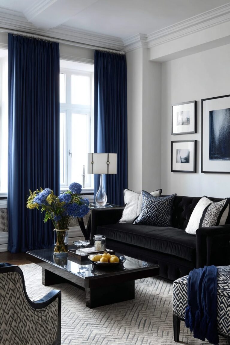 White Walls, Dark Furniture? Here Are 7+ Curtain Colors That Complete the Look
