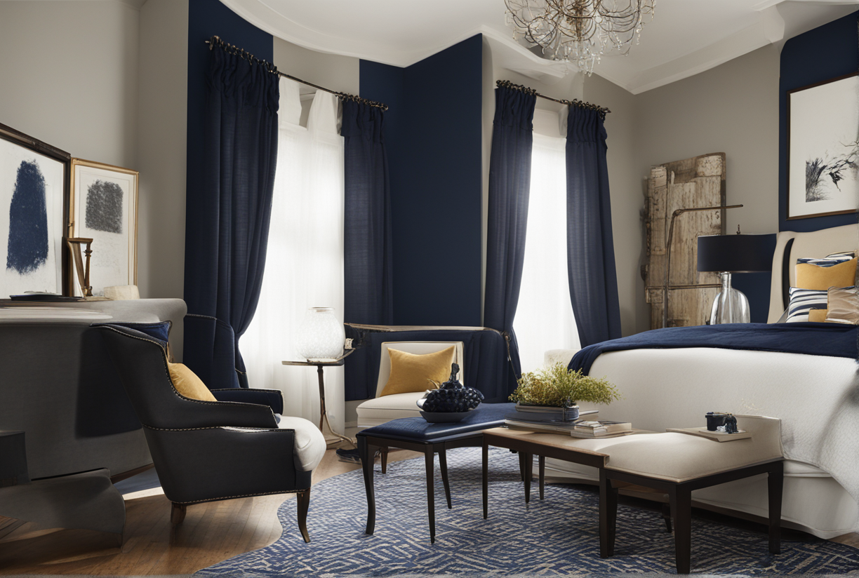 what color curtains go with black and brown furniture.