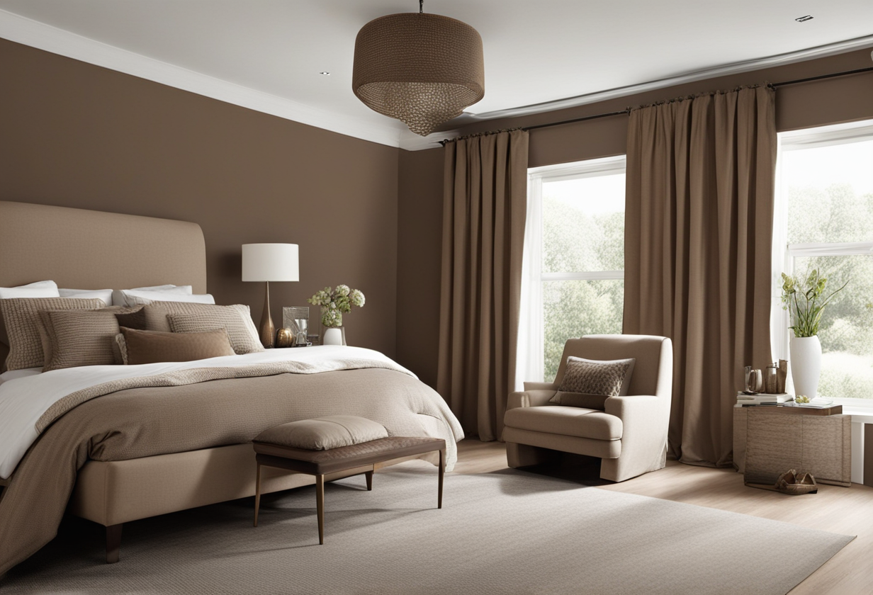 what color curtains go with brown bedroom furniture