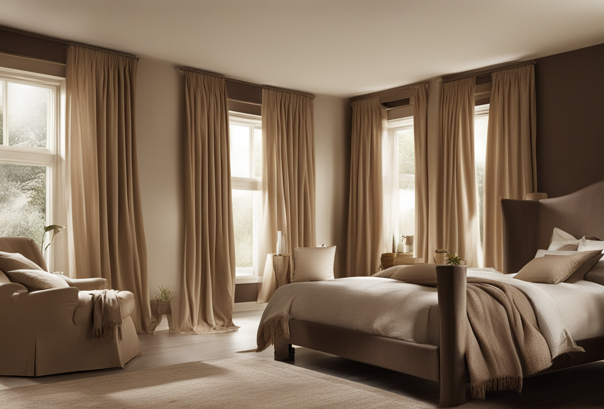 what color curtains go with brown bedroom furniture
