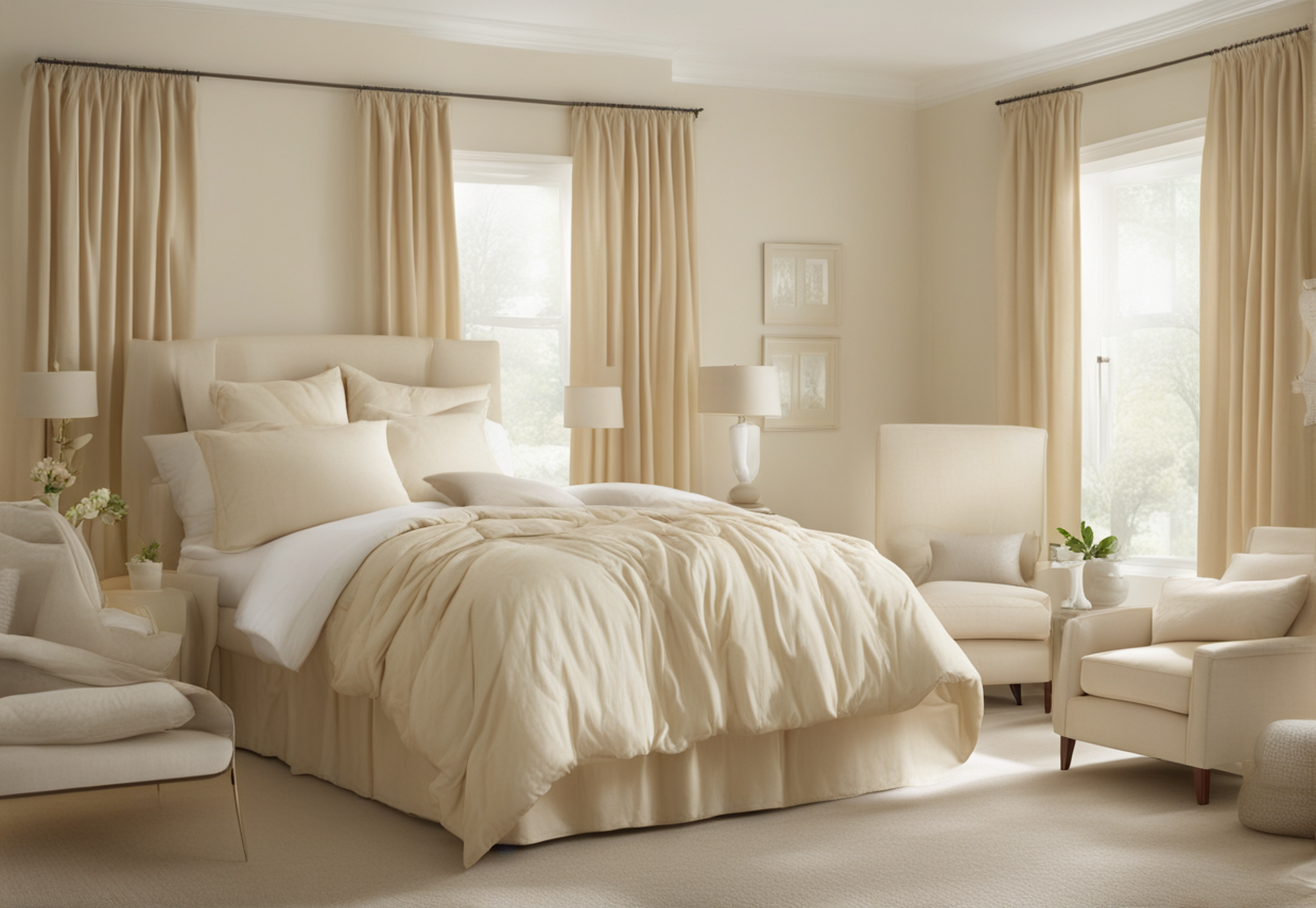 what color curtains go with beige comforter