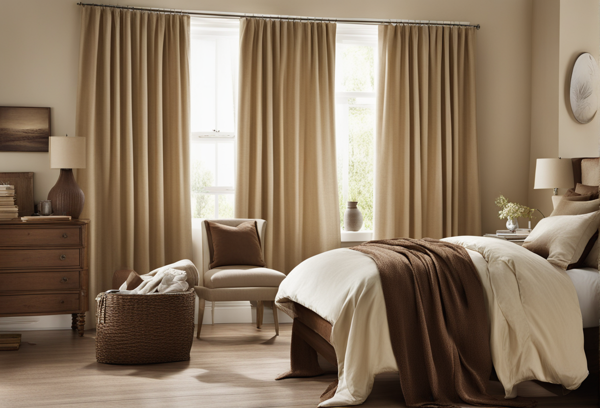 what color curtains go with brown bedroom furniture