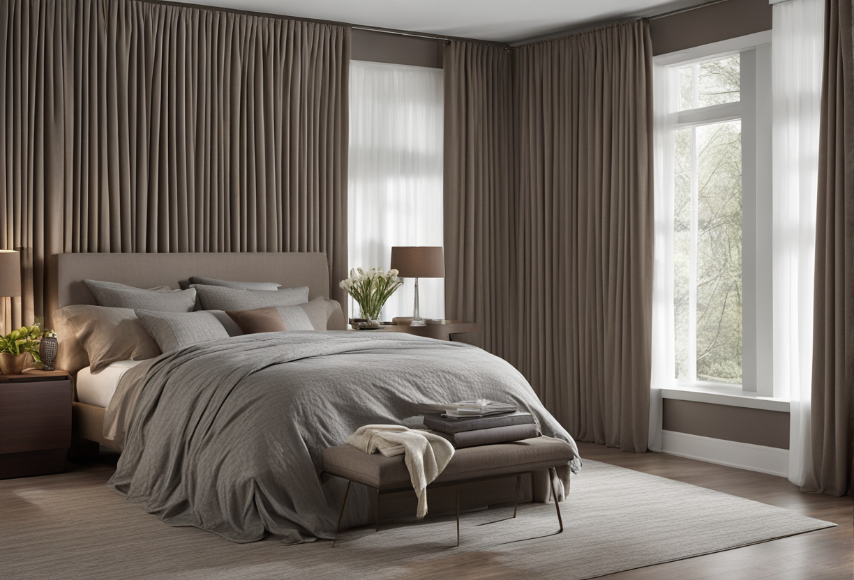 what color curtains go with brown bedroom furniture