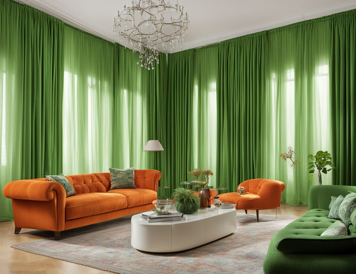 what-color-curtains-go-with-orange-sofas