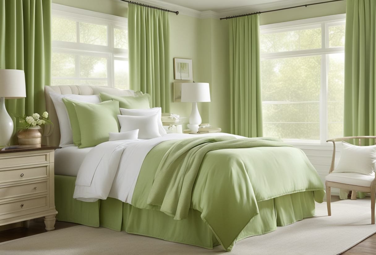 what color curtains go with white comforter