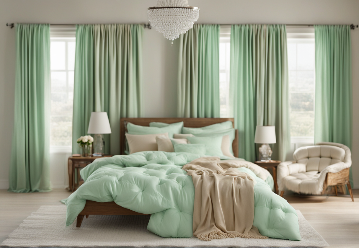 what color curtains go with beige comforter