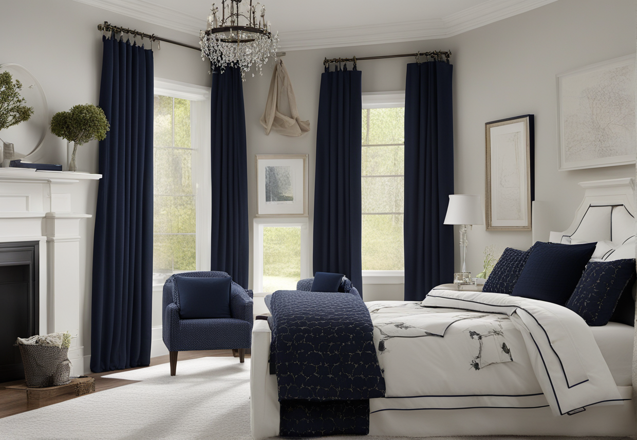 what color curtains go with black comforter