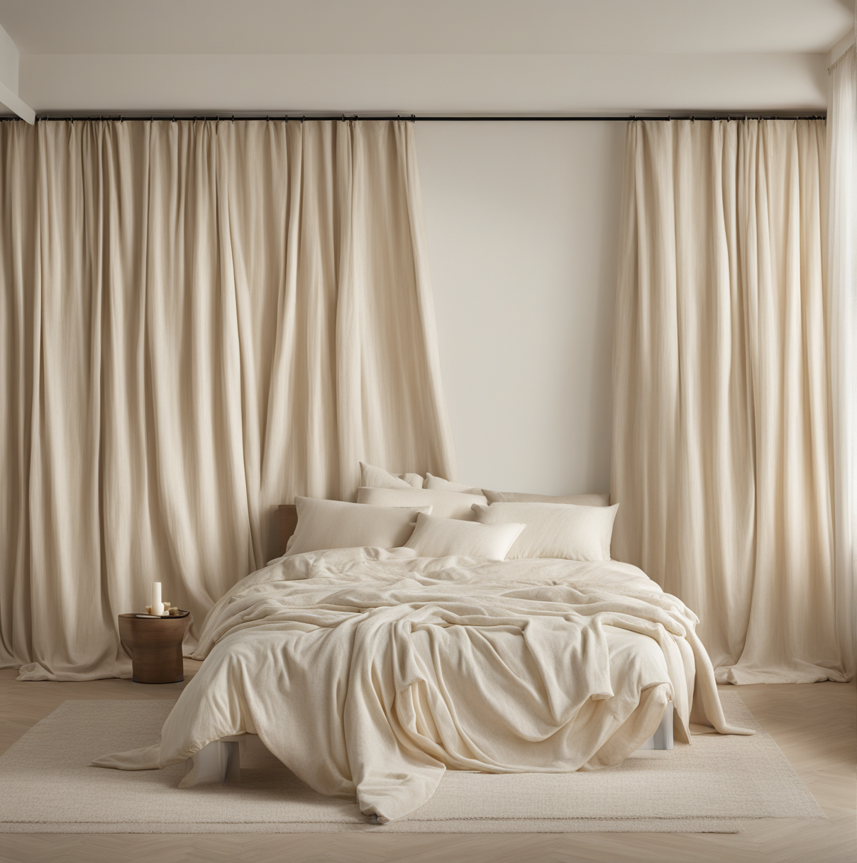 what color curtains go with beige comforter