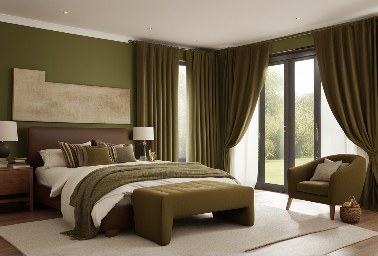 what color curtains go with brown bedroom furniture