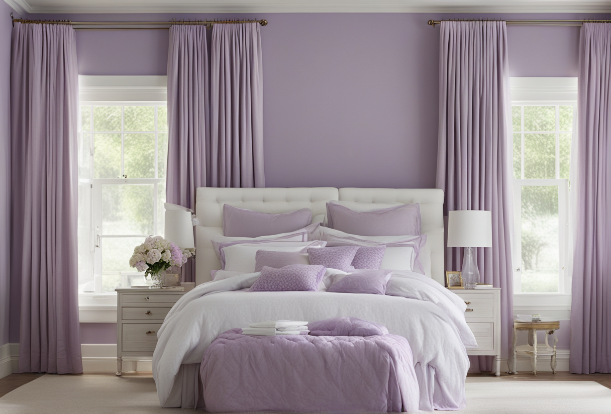 what color curtains go with white comforter