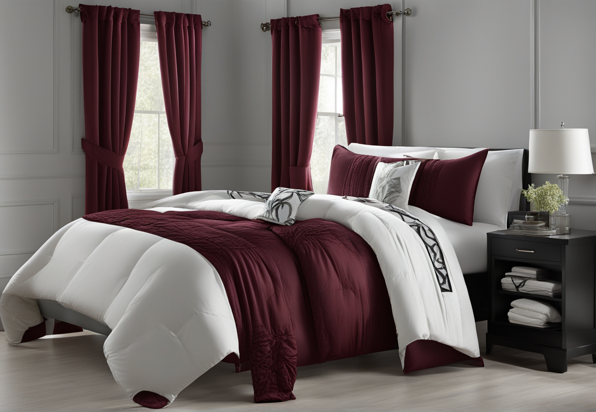 what color curtains go with black comforter