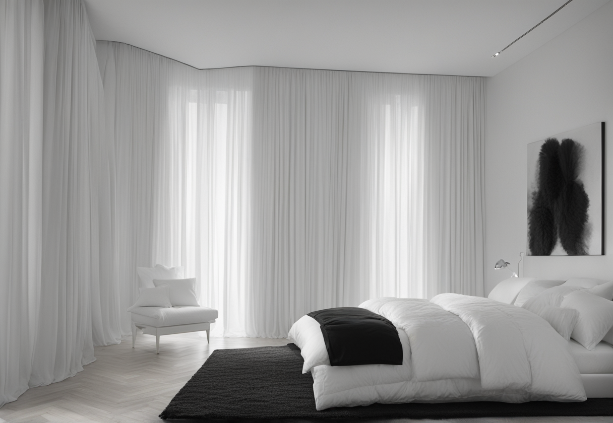 what color curtains go with black comforter