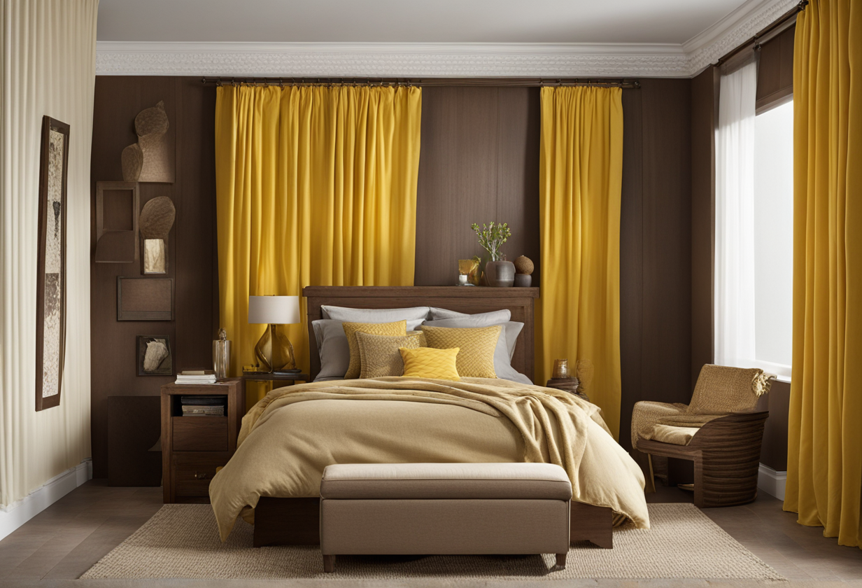 what color curtains go with brown bedroom furniture