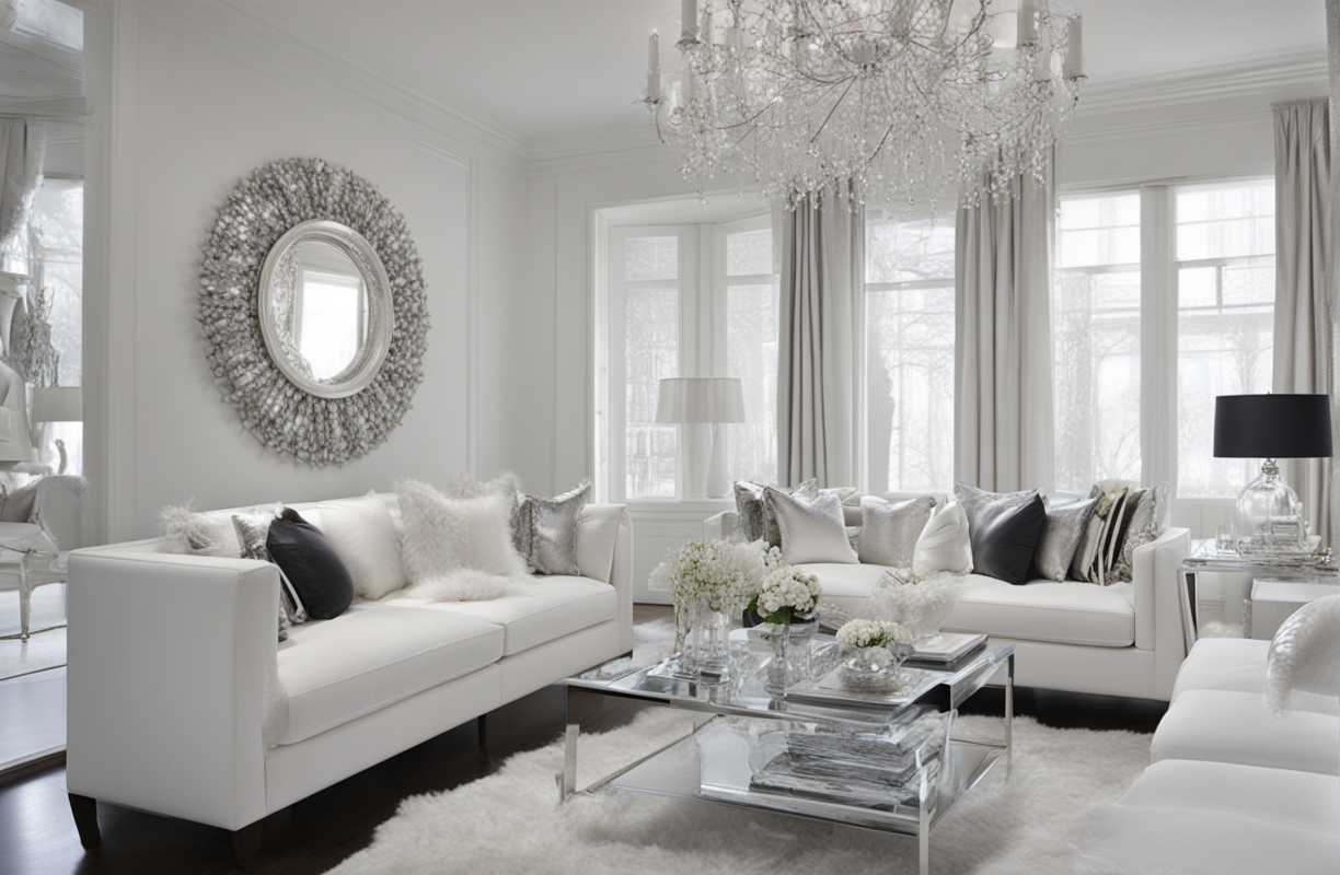 White & Silver Living Room Ideas