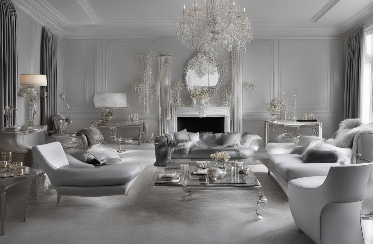 White & Silver Living Room Ideas