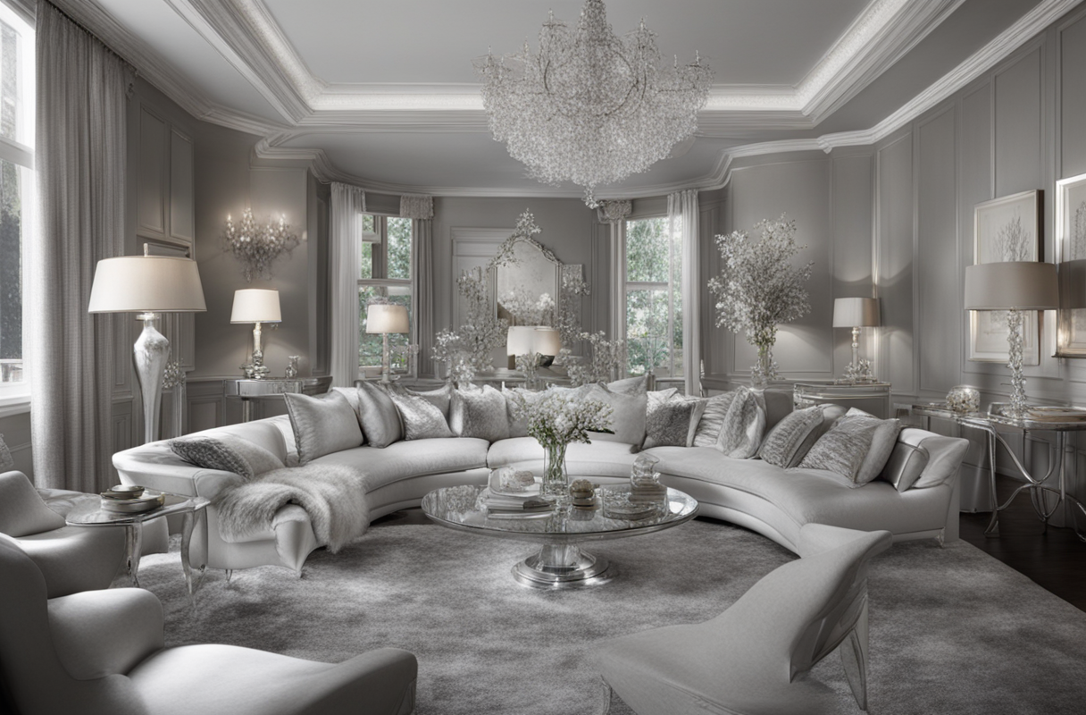 White & Silver Living Room Ideas