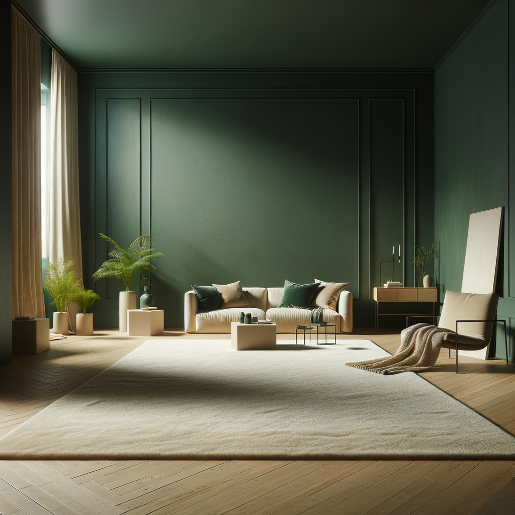 What color carpet goes with forest green walls