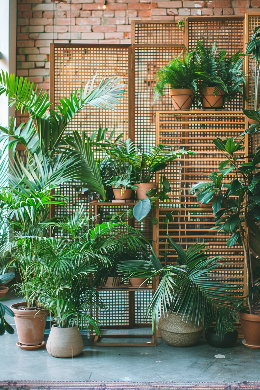  Plant backdrops - Use screens as a backdrop to elevate and better display houseplants