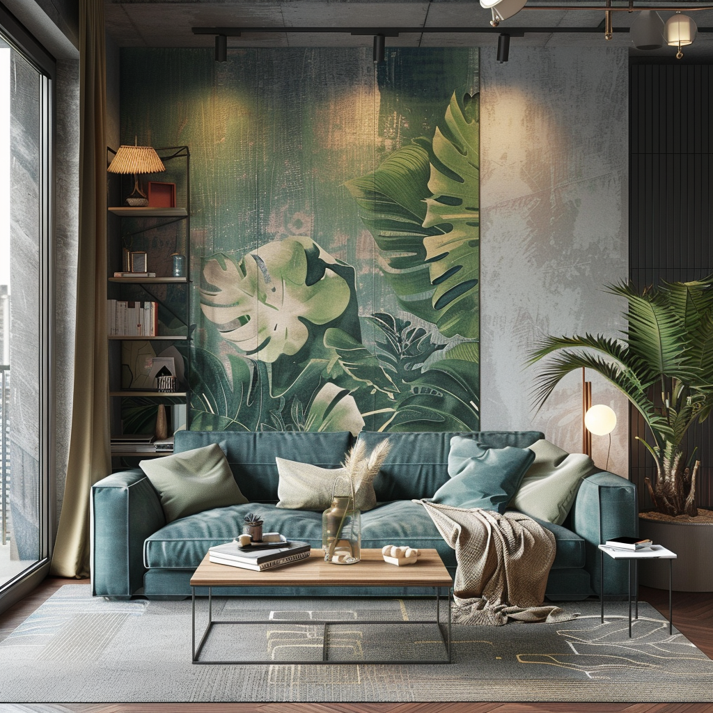 blue-and-green-living-room