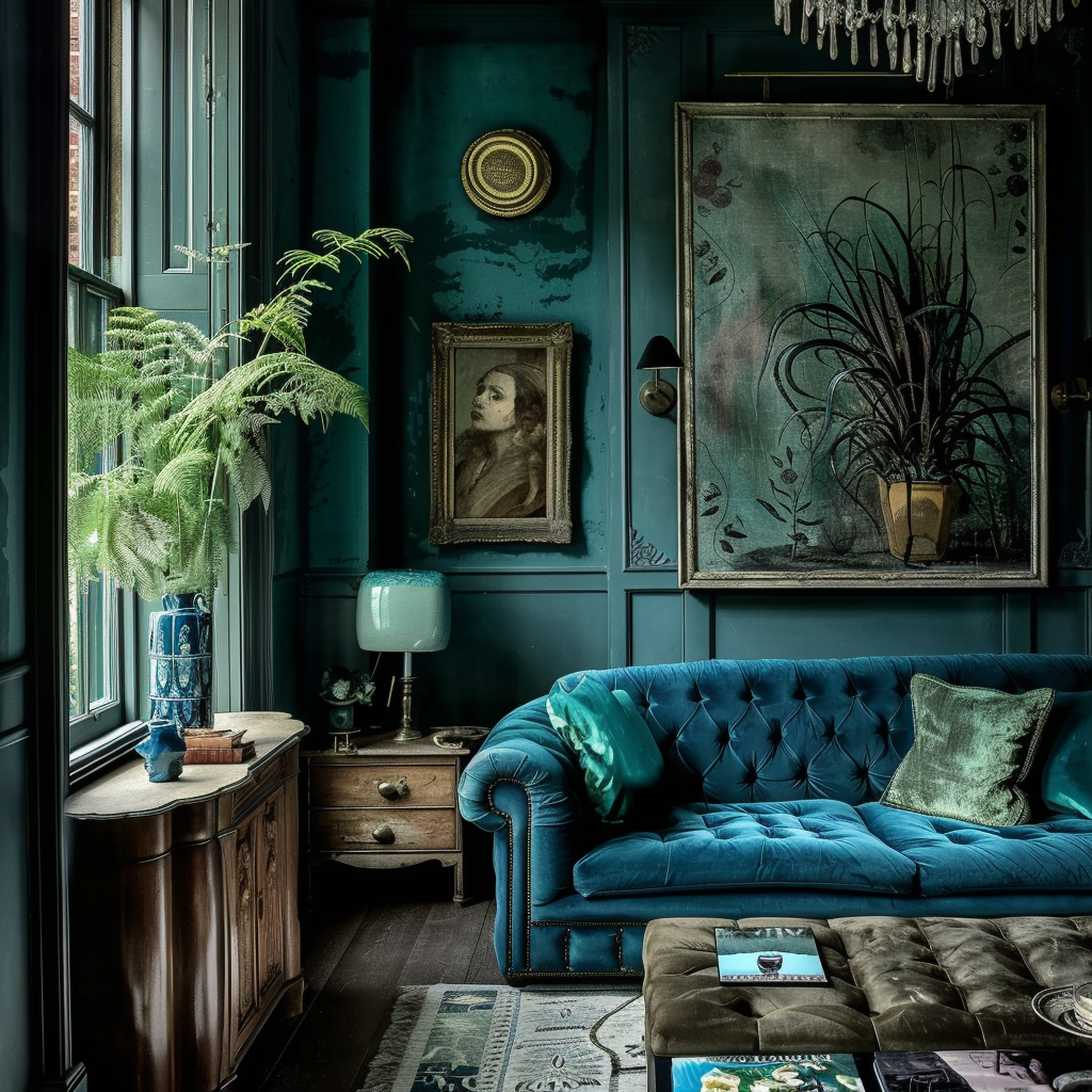 blue-and-green-living-room
