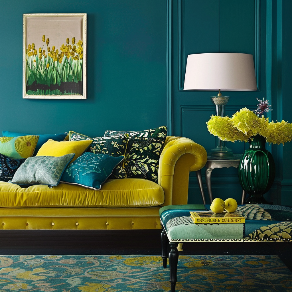 blue-and-green-living-room