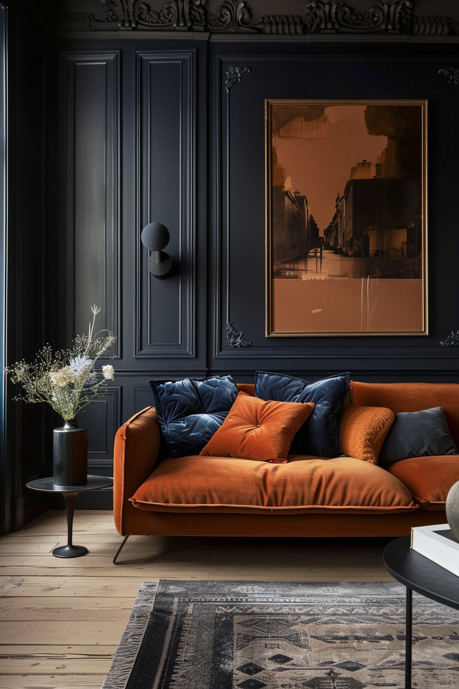 dark boho living room