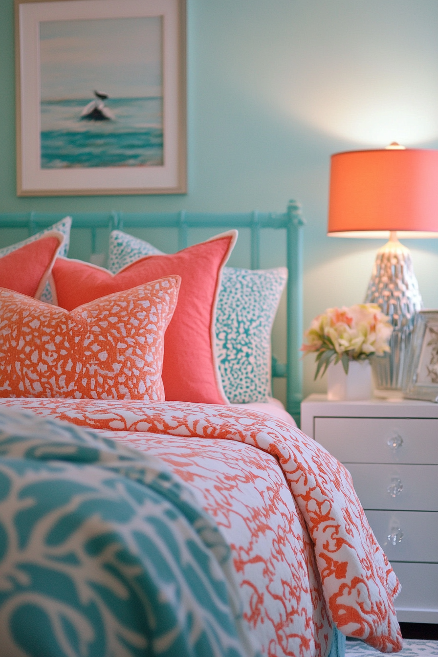 teal-and-orange-bedroom