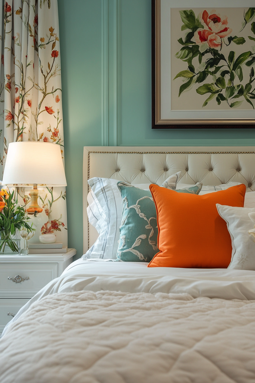 teal-and-orange-bedroom