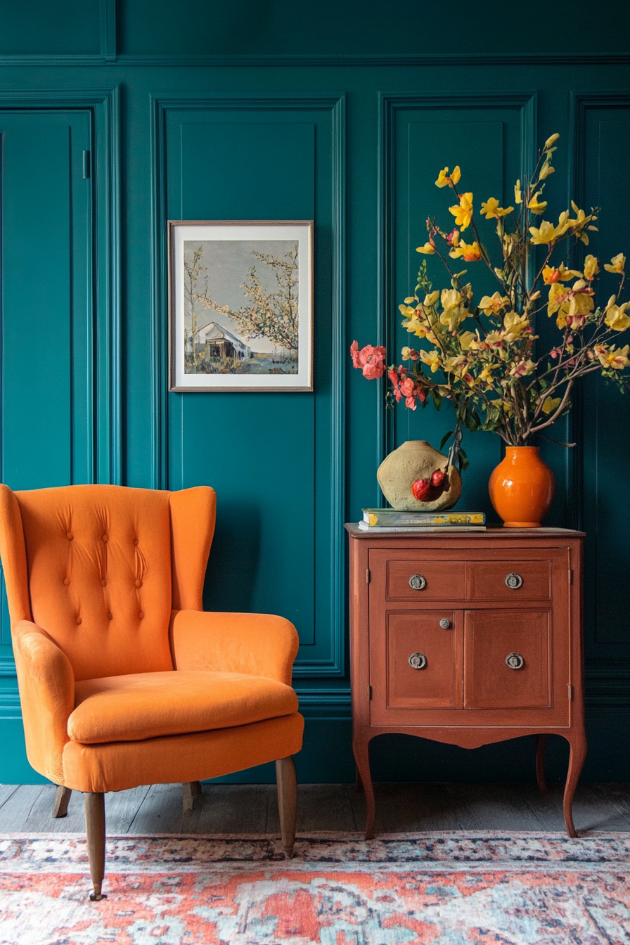 teal-and-orange-bedroom