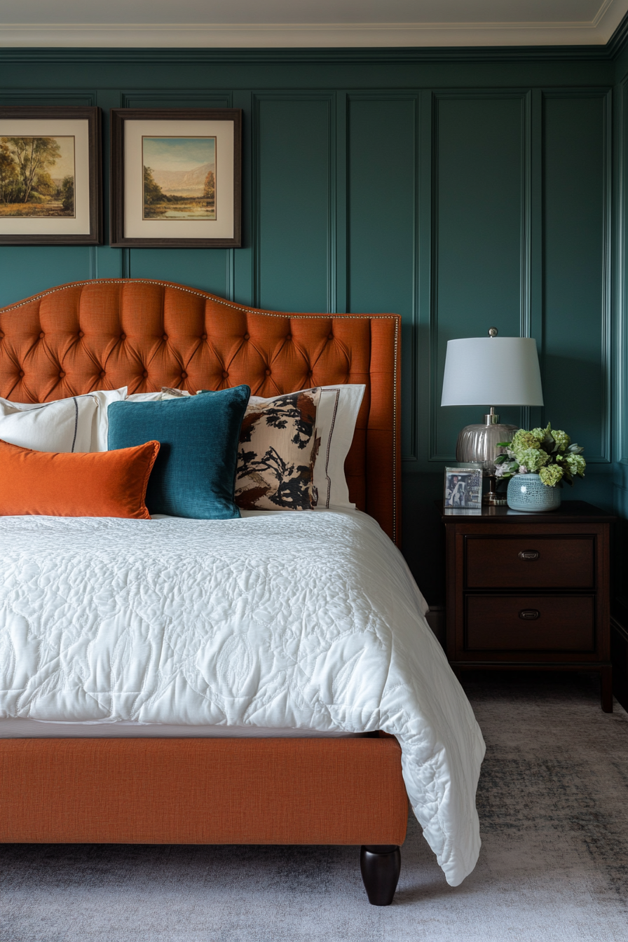 teal-and-orange-bedroom