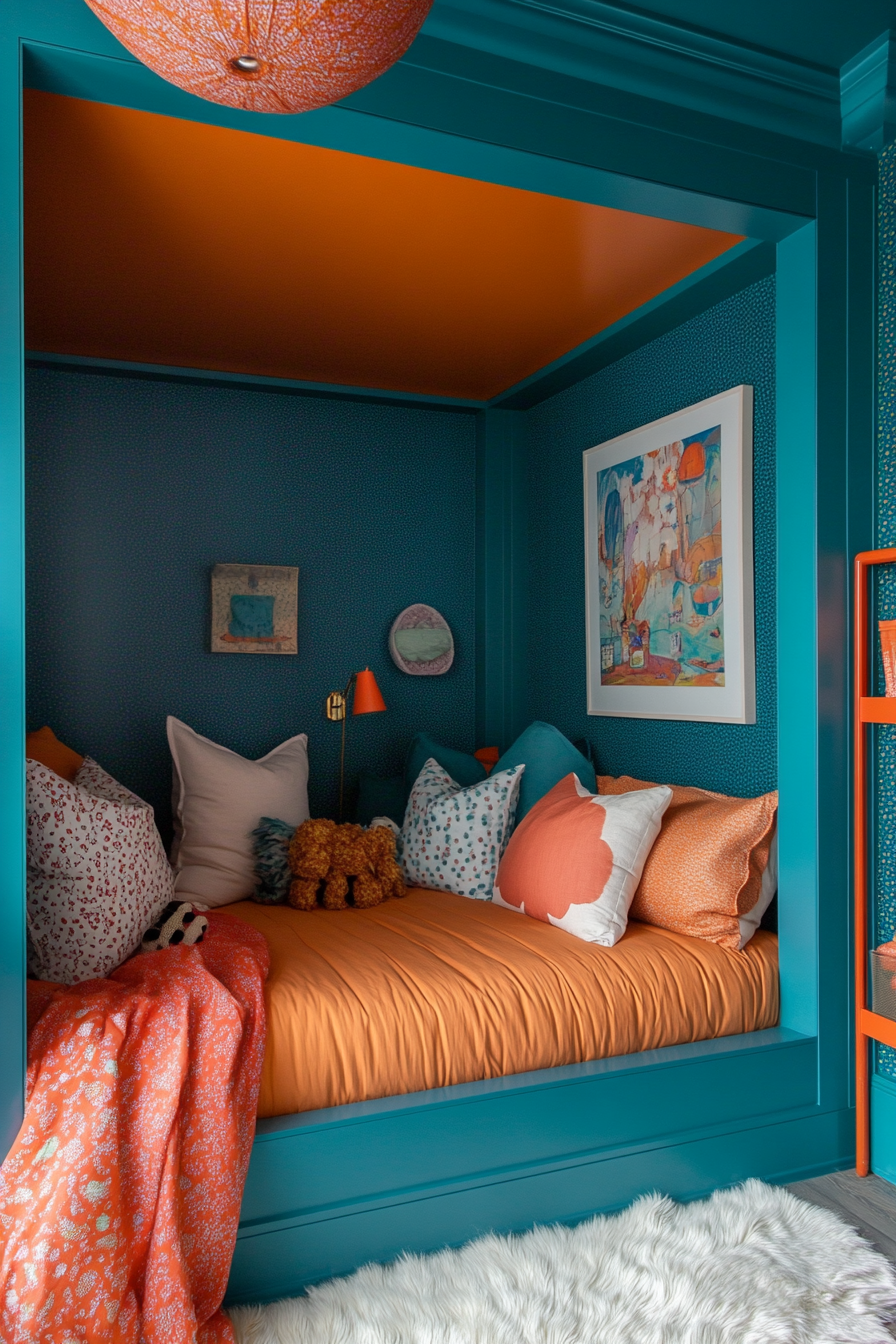 teal-and-orange-bedroom