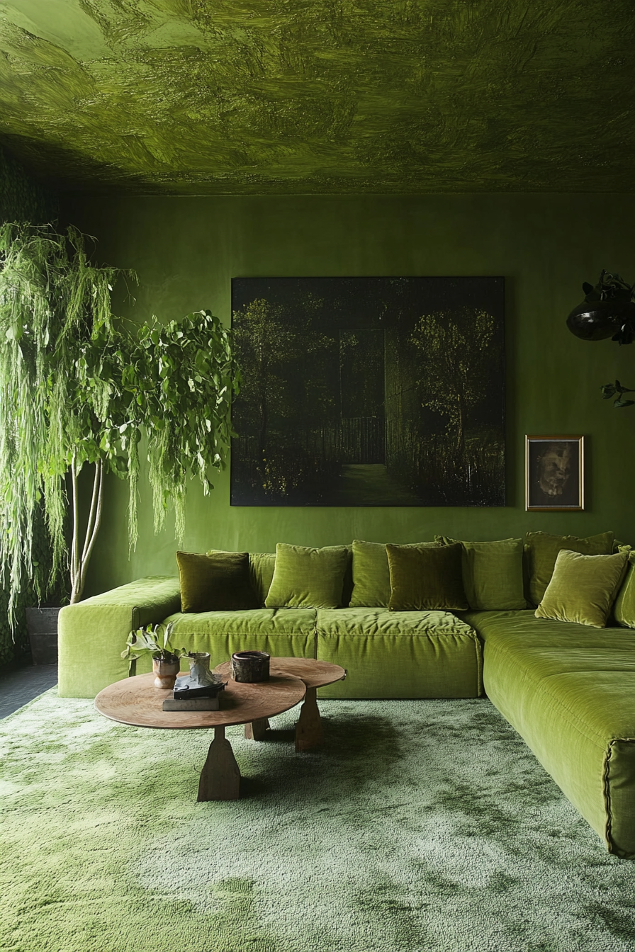 green-living-room-decor