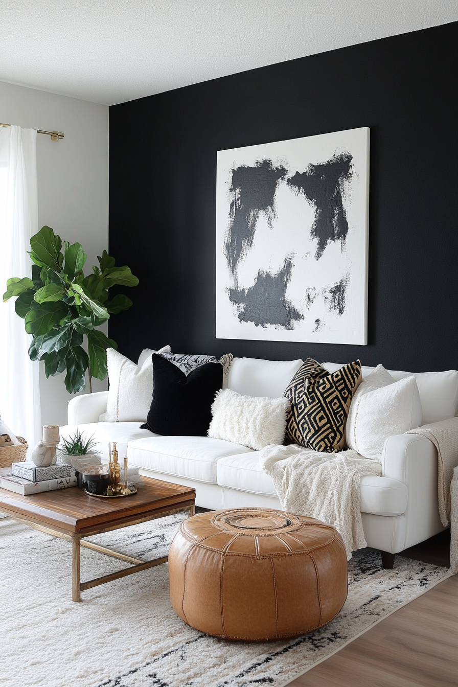 black-living-room-decor