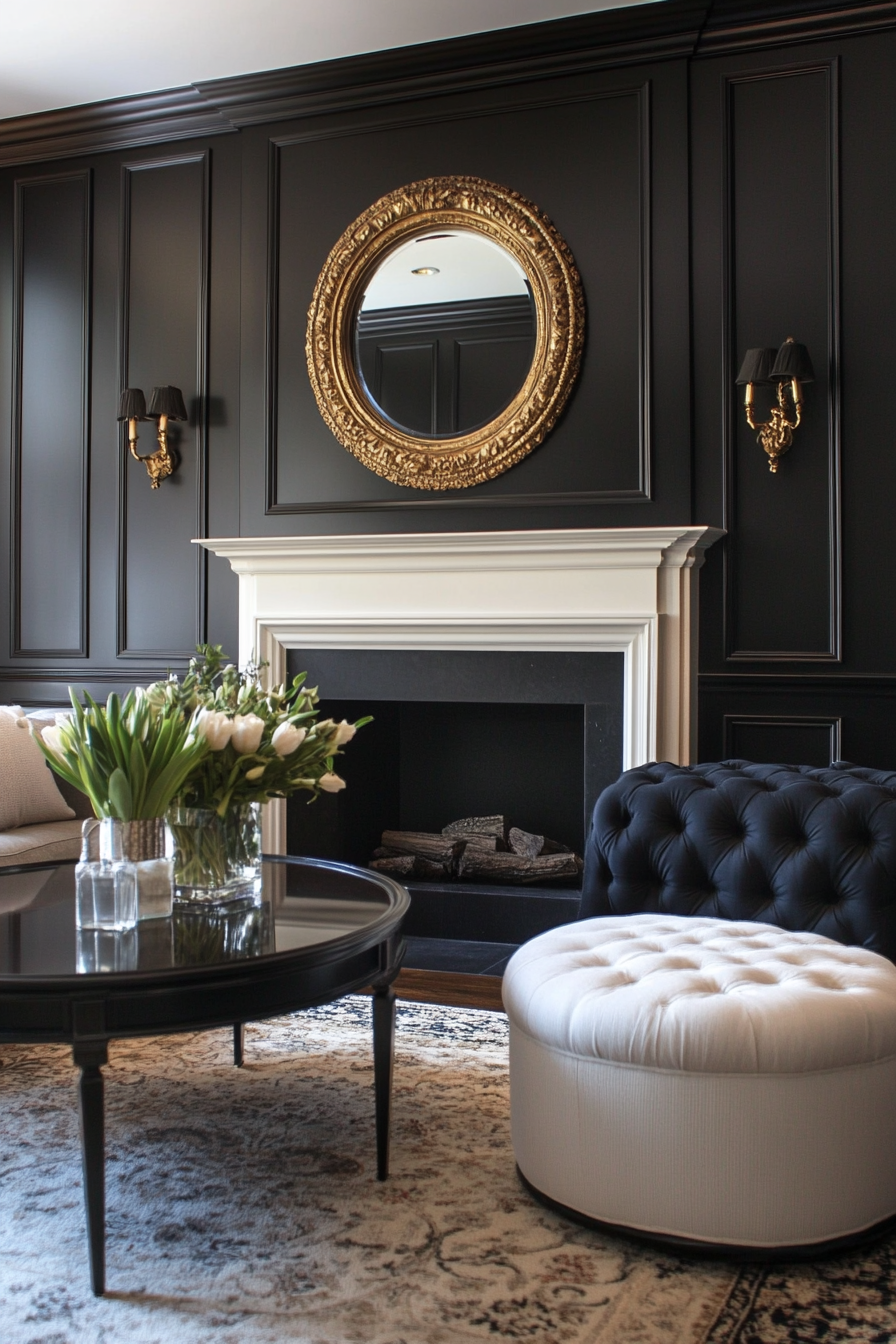 black-living-room-decor