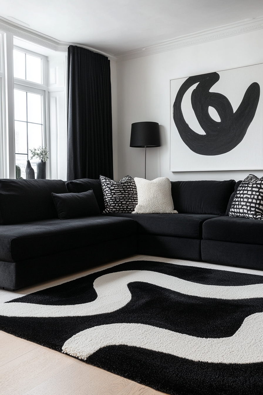 black-living-room-decor