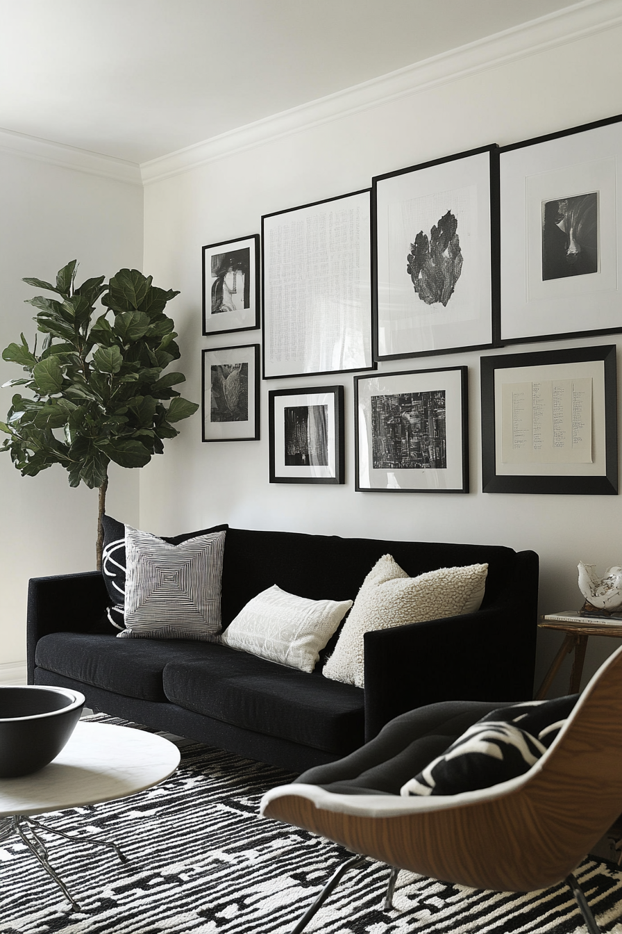 black-living-room-decor