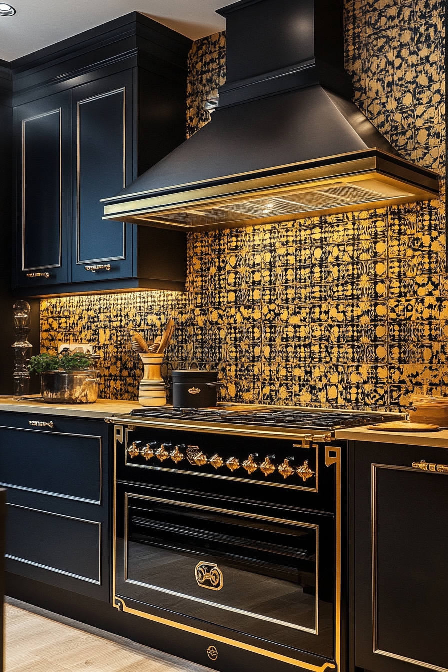black-and-gold-kitchens