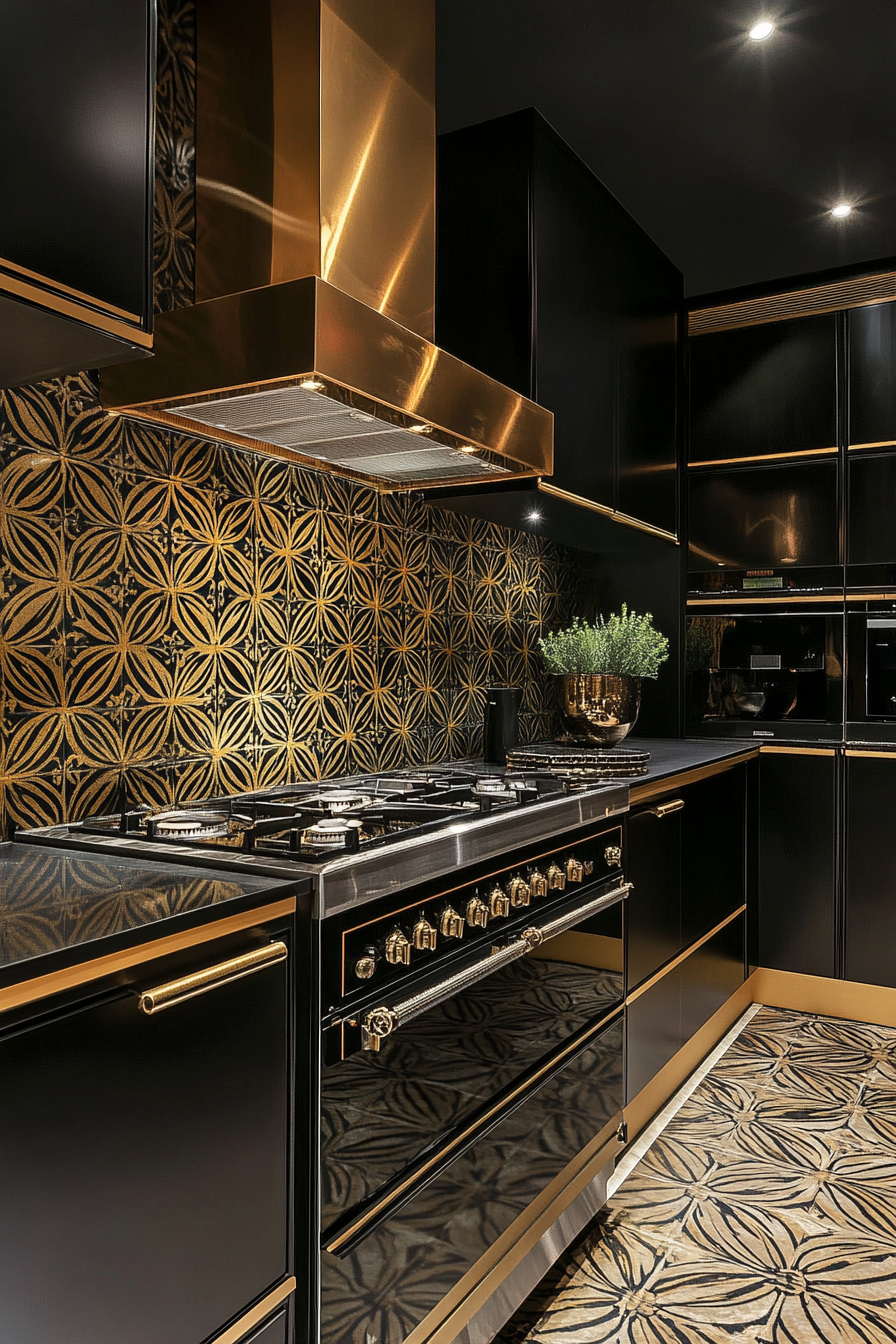 black-and-gold-kitchens