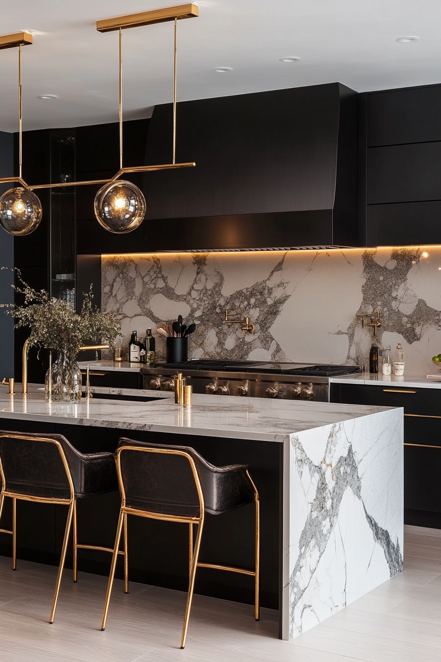 black-and-gold-kitchens