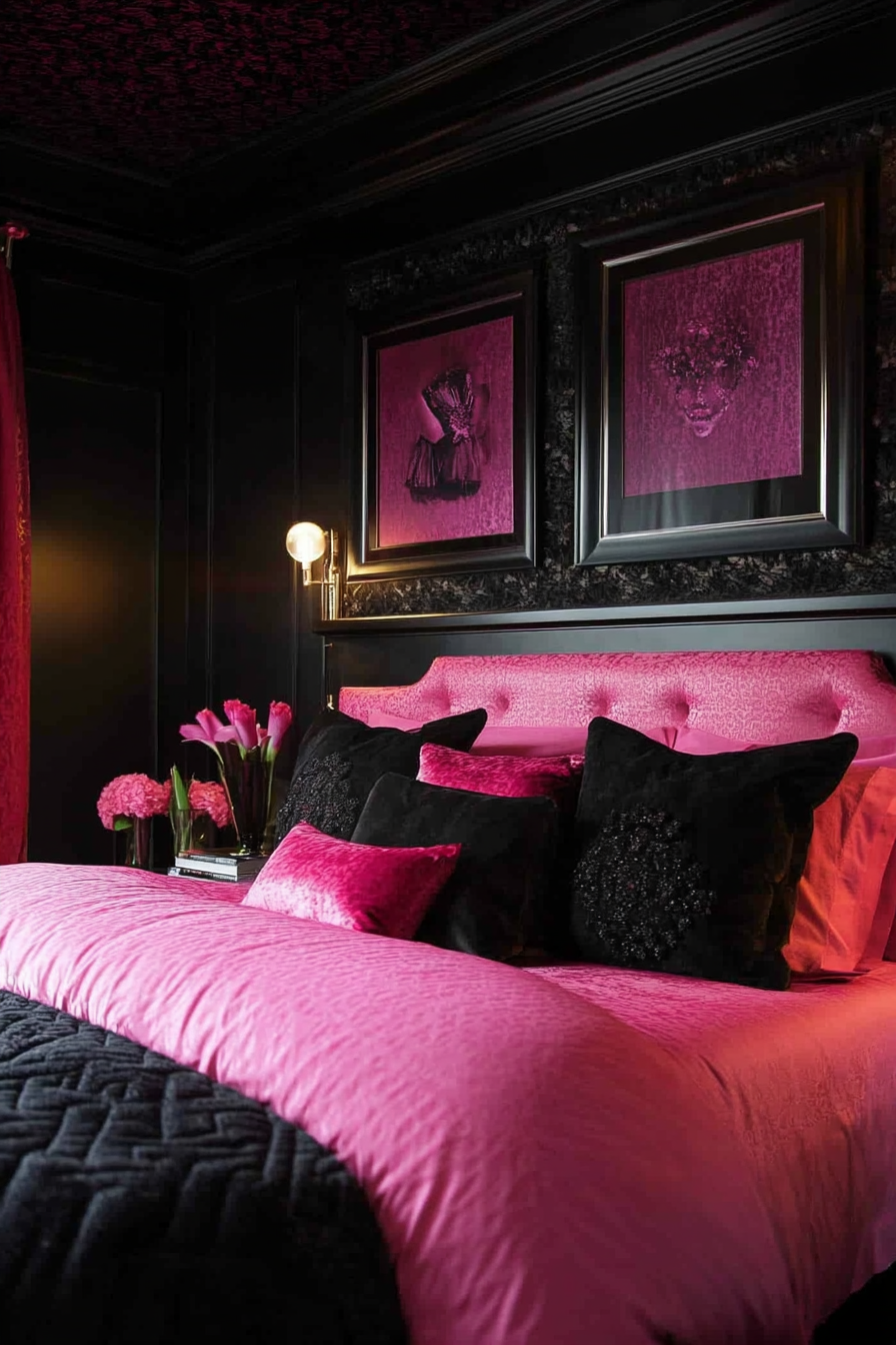 pink-and-black-bedroom-ideas