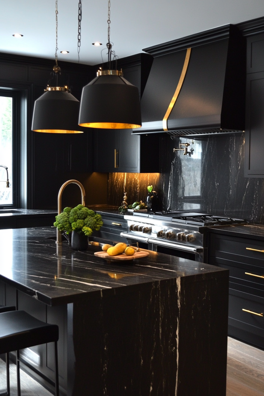black-and-gold-kitchens