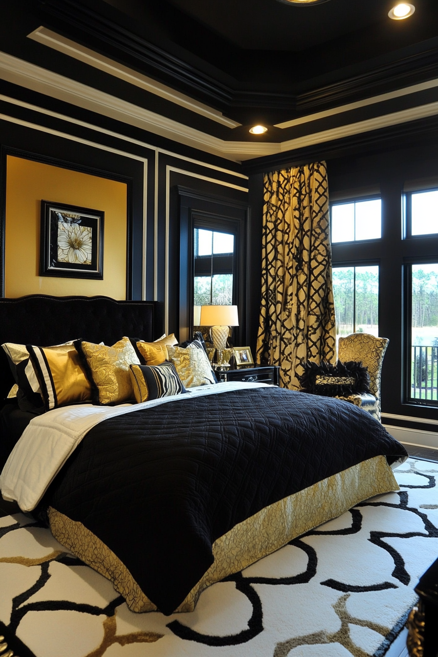black-white-and-gold-bedrooms