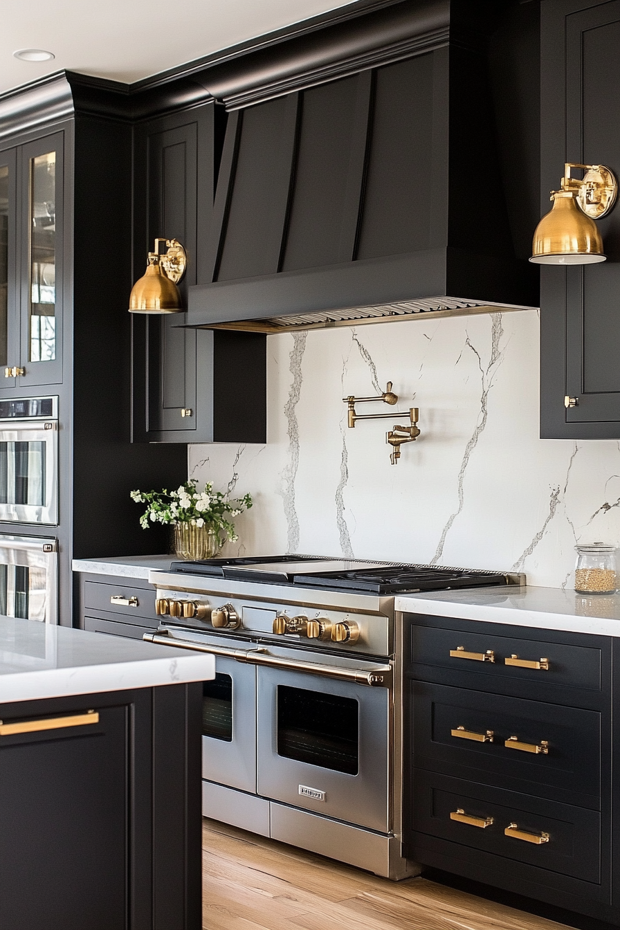 black-and-gold-kitchens