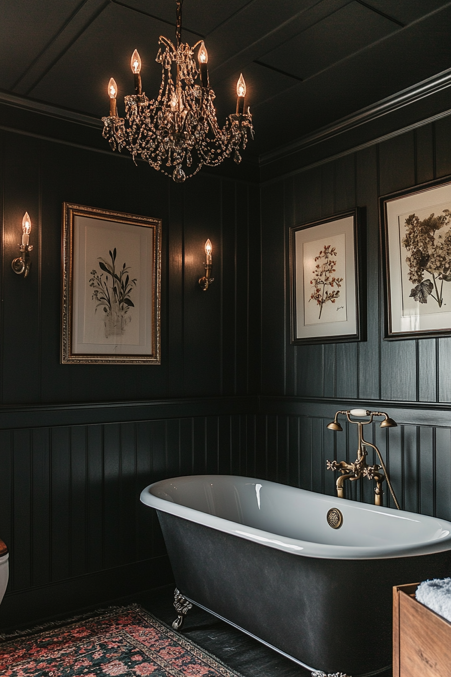 dark academia bathroom