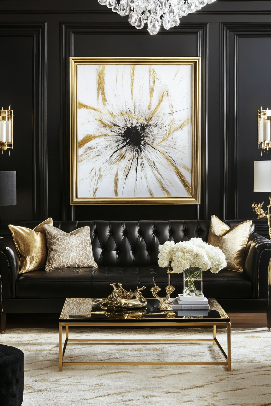 black-and-gold-living-room