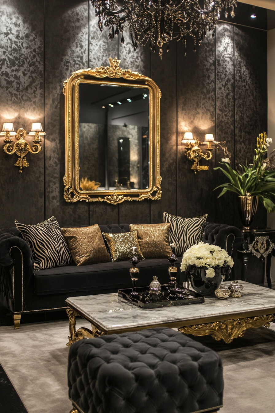 black-and-gold-living-room