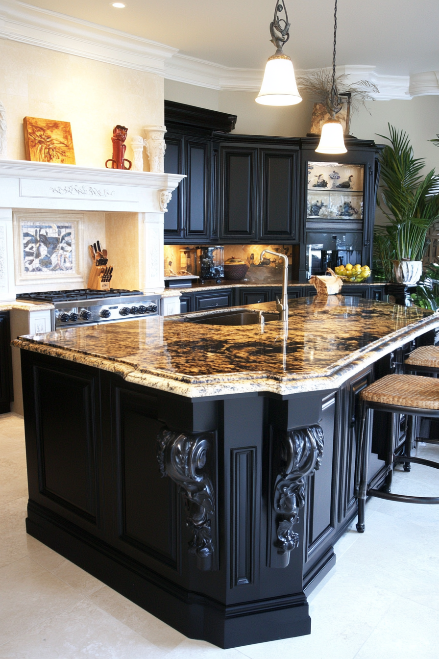 kitchen-with-black-countertops